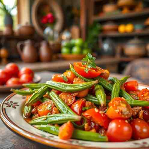 French Guiana Calalou - Okra Tomatoes Recipe